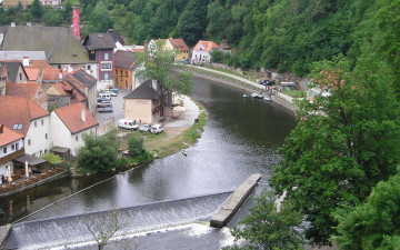 Картинка Чешский крумлов города улицы площади набережные река набережная дома
