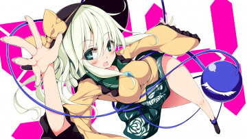 Картинка аниме touhou блондинка бант шляпа девушка