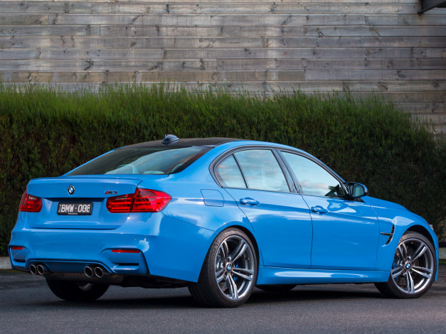 Обои картинки фото автомобили, bmw, голубой, 2014г, m3, au-spec, f80