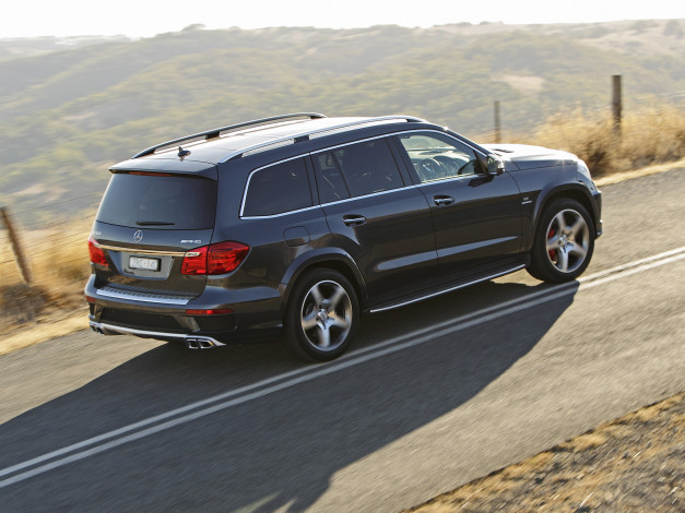 Обои картинки фото автомобили, mercedes-benz, x166, au-spec, amg, темный, 2013г, gl, 63