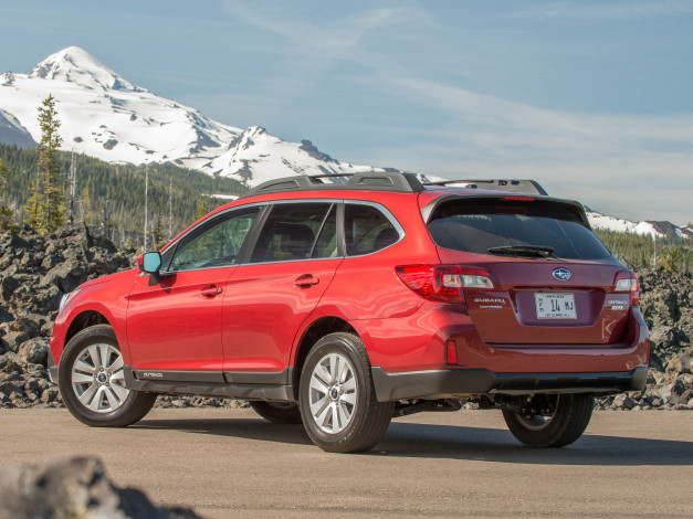 Обои картинки фото автомобили, subaru, 2-5i, outback, us-spec, красный, 2015г