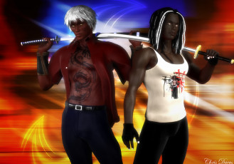 Картинка 3д+графика фантазия+ fantasy оружие фон взгляд мужчины