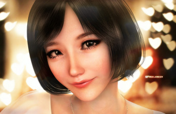 Картинка 3д+графика портрет+ portraits фон взгляд девушка лицо