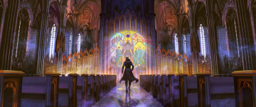 Картинка фэнтези люди убранство плащ мужчина церковь арт arsenixc