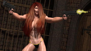 Картинка 3д+графика фантазия+ fantasy оружие фон взгляд девушка