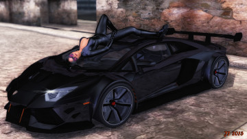 Картинка автомобили 3d+car&girl девушка взгляд фон автомобиль