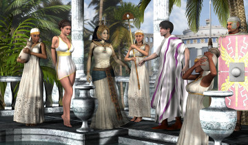 Картинка 3д+графика люди+ people взгляд девушки принцесса мужчина фон