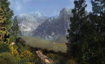 Картинка 3д+графика природа+ nature лето лес горы