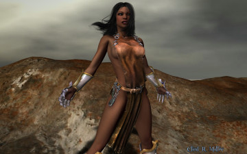 Картинка 3д+графика амазонки+ amazon девушка взгляд фон когти