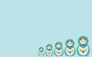 Картинка векторная+графика другое+ other фон матрешка ряд игрушка голубой