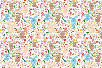 Картинка векторная+графика животные+ animals птицы цветы пасха яйца кролики узор