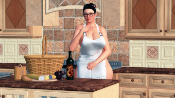 Картинка 3д+графика люди+ people девушка взгляд фон