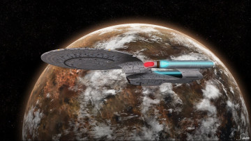 Картинка космос арт космический корабль полет вселенная планета