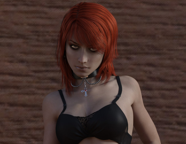 Обои картинки фото 3д графика, люди , people, девушка, взгляд, фон