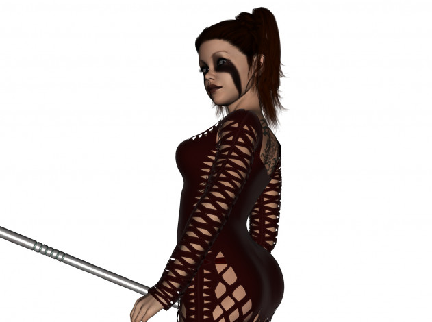 Обои картинки фото 3д графика, амазонки , amazon, девушка, взгляд, фон