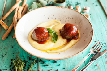 Картинка еда вторые+блюда пюре обед вкусно зелень