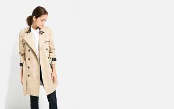 Картинка девушки -unsort+ брюнетки +шатенки плащ джинсы модель