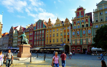 обоя города, вроцлав , польша, памятник, улица