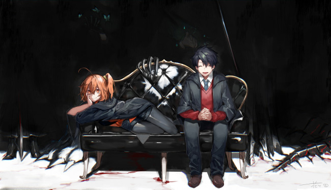 Обои картинки фото аниме, fate, stay night, двое