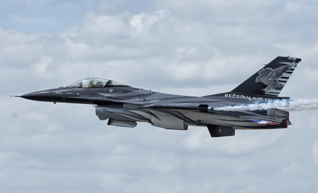 Обои картинки фото lockheed f16am, авиация, боевые самолёты, ввс