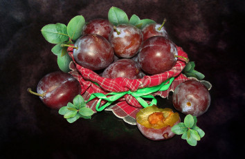 Картинка еда персики +сливы +абрикосы слива