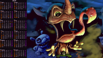 Картинка календари фэнтези calendar двое существо 2019