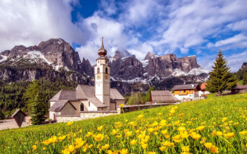 Картинка города -+католические+соборы +костелы +аббатства italy church in dolomites
