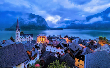 Картинка города гальштат+ австрия панорама