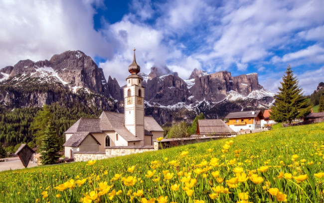 Обои картинки фото города, - католические соборы,  костелы,  аббатства, italy, church, in, dolomites