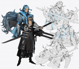 Картинка фэнтези люди парень оружие