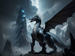 Картинка фэнтези драконы нейросети графика нейроарт ai art нейронные сети рисунки нейро искусство дракон