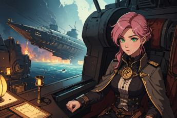 Картинка аниме оружие +техника +технологии нейросети графика нейроарт ai art нейронные сети рисунки нейро искусство девушка