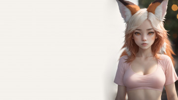 Картинка аниме животные +существа нейросети графика нейроарт ai art нейронные сети рисунки нейро искусство лиса