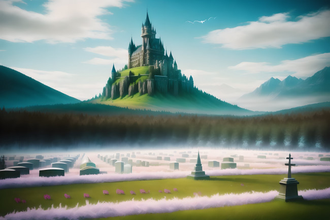 Обои картинки фото фэнтези, замки, нейросети, графика, нейроарт, ai, art, нейронные, сети, рисунки, нейро, искусство