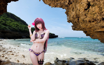 Картинка девушки -+азиатки азиатка поза косплей