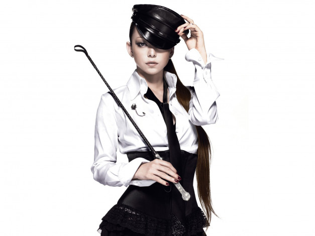 Обои картинки фото _Unsort -НЕ ВЫБИРАТЬ  , девушки, , не, выбирать, галстук, блузка, кепка, хлыст, namie amuro