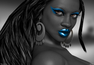 Картинка 3д графика portraits портрет девушка губы глаза