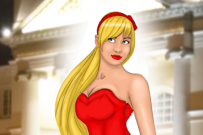 Обои картинки фото рисованные, люди, волос, желтый