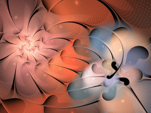 Картинка 3д+графика фракталы+ fractal узор фон цвета