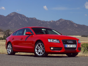 обоя автомобили, audi, красный, 2-0t, quattro, au-spec, sportback, a5