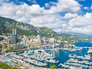 Картинка la+condamine +monaco города -+панорамы панорама порт гавань здания побережье горы яхты катера бухта монако la condamine monaco ла-кондамин