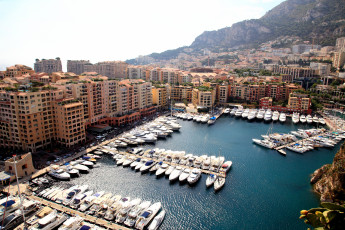 Картинка fontvieille +monaco города фонвьей+ монако здания набережная порт причалы катера яхты гавань бухта панорама monaco фонвьей