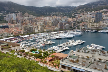 Картинка fontvieille +monaco города фонвьей+ монако катера бухта яхты панорама гавань фонвьей monaco здания порт