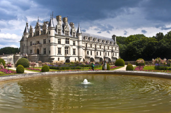 Картинка шенонсо города замки+франции фонтан замок
