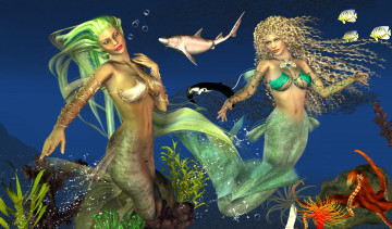 Картинка 3д+графика существа+ creatures mermaids