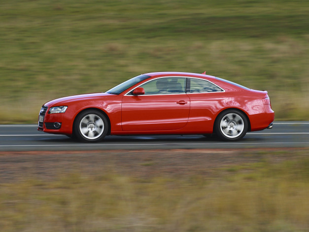 Обои картинки фото автомобили, audi, 2-0t, a5, quattro, красный, au-spec, coup