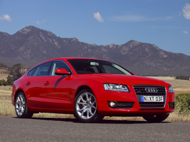Обои картинки фото автомобили, audi, красный, 2-0t, quattro, au-spec, sportback, a5