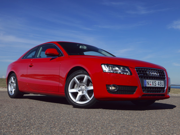 Обои картинки фото автомобили, audi, красный, au-spec, coup, a5, quattro, 2-0t