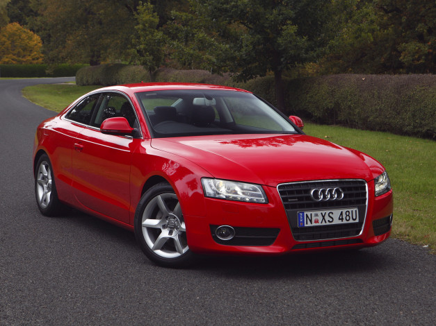 Обои картинки фото автомобили, audi, quattro, au-spec, красный, coup, 2-0t, a5