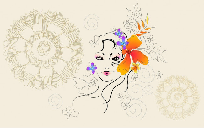 Обои картинки фото векторная графика, девушки, лицо